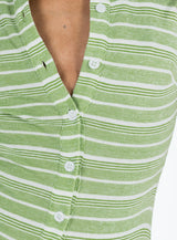 Pool Party Knit Romper Green Stripe