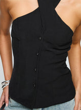 Light Is Coming Cross Detail Top Black
