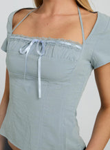 Trynia Short Sleeve Top Blue
