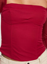 Mendi Long Sleeve Top Red