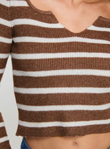 Devis Long Sleeve Top Brown / White