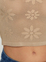 Flolie Long Sleeve Top Beige
