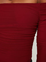 Moreno Off The Shoulder Top Burgundy