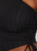 Doulet One Shoulder Top Black