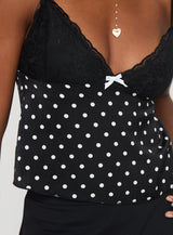 Castien Top Black Polka