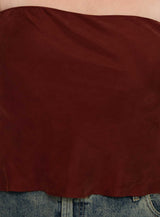Lucelia Strapless Top Brown Curve