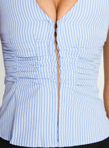 Indulgence Corset Top Blue Stripe