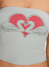 Swan Song Strapless Top Blue / Grey