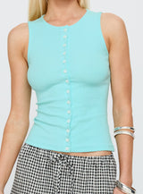 Total Angel Button Up Top Blue