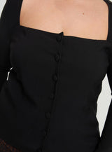 Gaskin Long Sleeve Top Black Curve