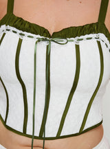 Jiraia Lace Corset Top White / Green Curve
