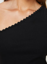 Cillo One Shoulder Top Black