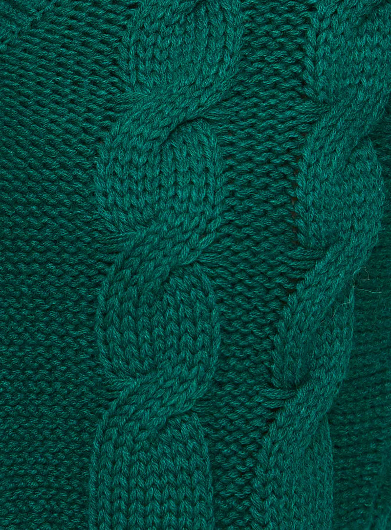 Crate Cable Knit Cardigan Green
