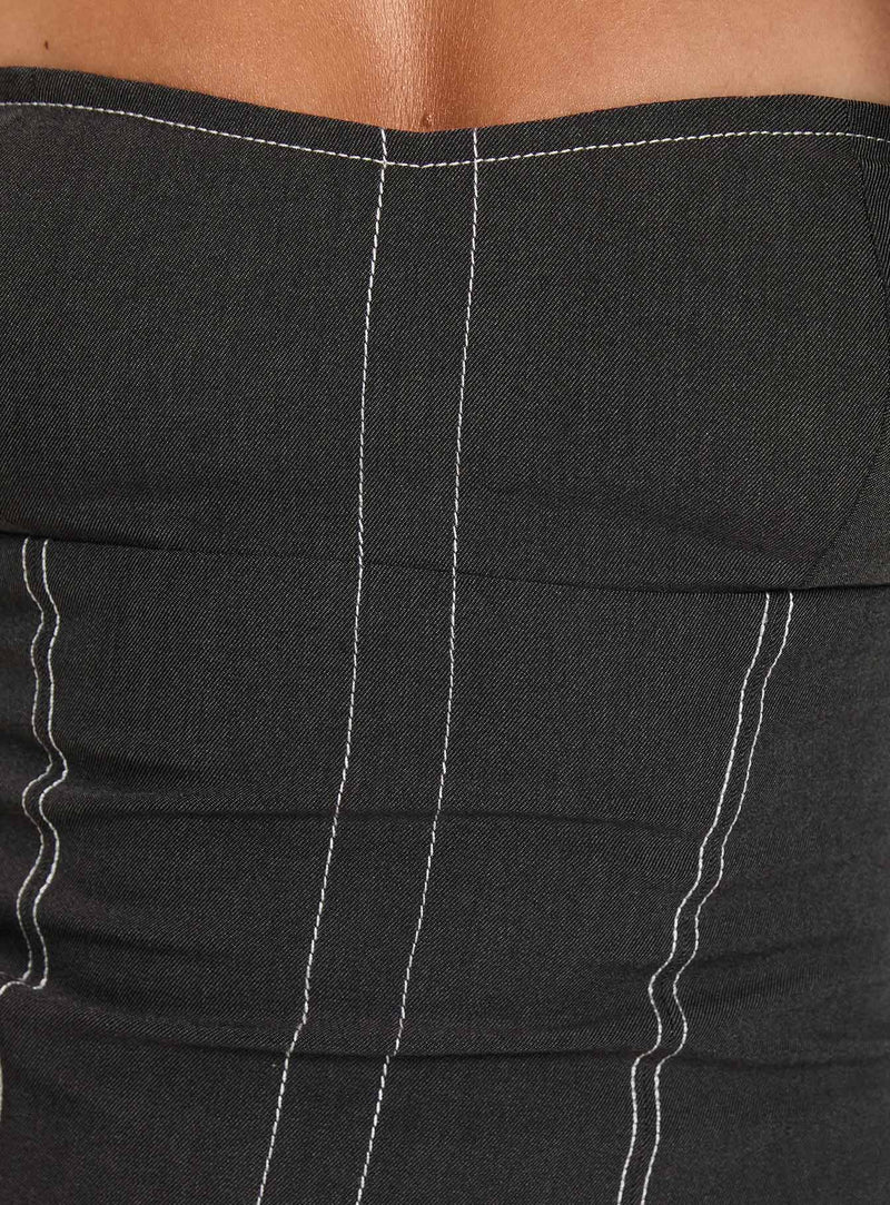 Vacke Strapless Top Grey