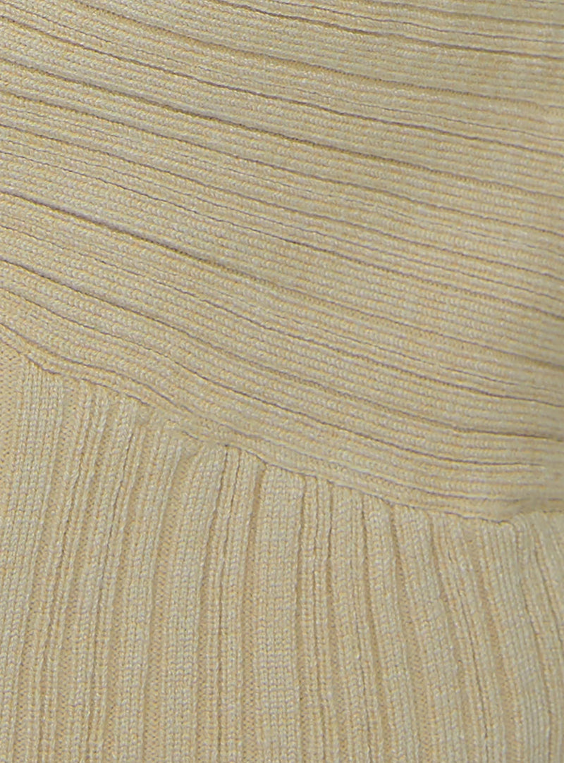 Lathan Long Sleeve Rib Top Beige