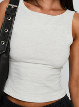 Bleeker High Neck Top Grey Marle