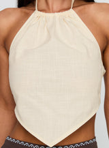 Just Imagine Tie Back Top Beige