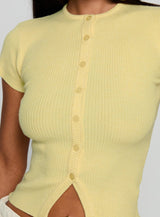 Suzu Knit Top Lemon