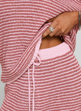 Veloria Collared Top Pink Stripe
