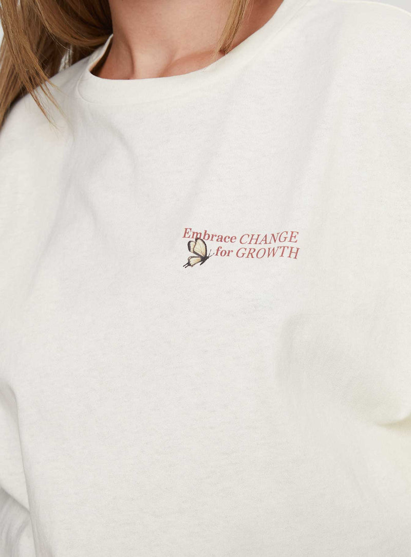 Princess Polly x Butterfly Foundation Charity Merch Oversized Tee Cream