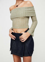 Vosti Off The Shoulder Top Olive