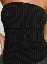 Per Usual Strapless Top Black