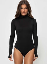 Bayda Long Sleeve Bodysuit Black