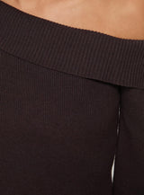 Sina Off The Shoulder Top Chocolate Tall