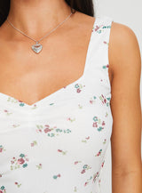 Rehna Top White Floral