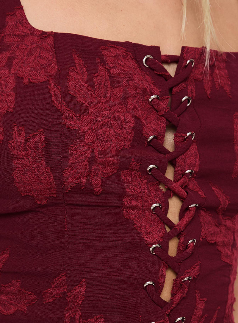 Vincenzo Corset Top Red