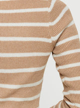 Devis Long Sleeve Top Beige / White