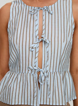 Coney Island Top Blue Stripe