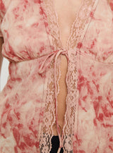 Hunton Short Sleeve Top Pink Floral