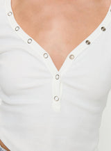 Hiya Long Sleeve Top White