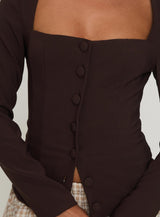 Gaskin Long Sleeve Top Brown
