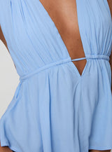 Saddler Halter Top Blue