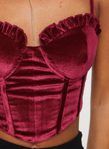 Briddell Velvet Corset Top Red
