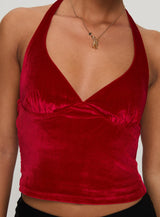 Tuberose Halter Top Red