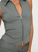 Janae Vest Top Grey