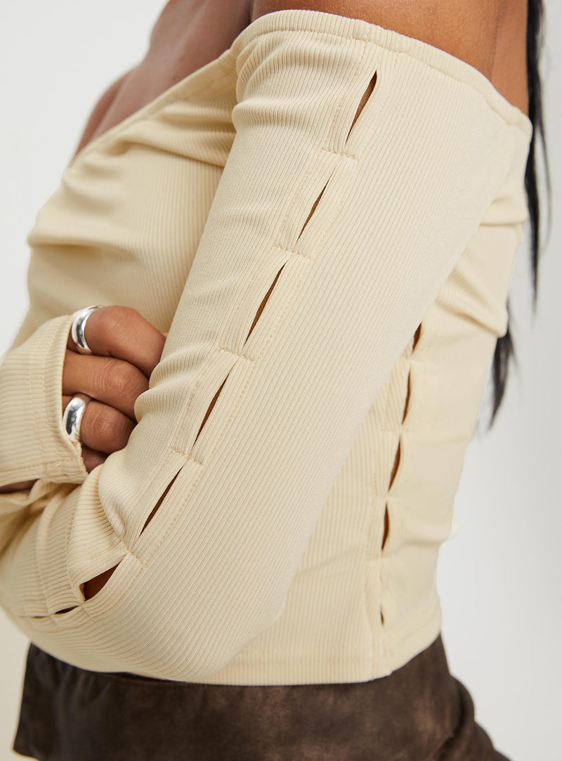 Castano Off The Shoulder Top Beige
