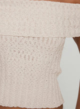Murmur Off Shoulder Top Beige