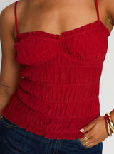Money Maker Ruched Cami Top Red