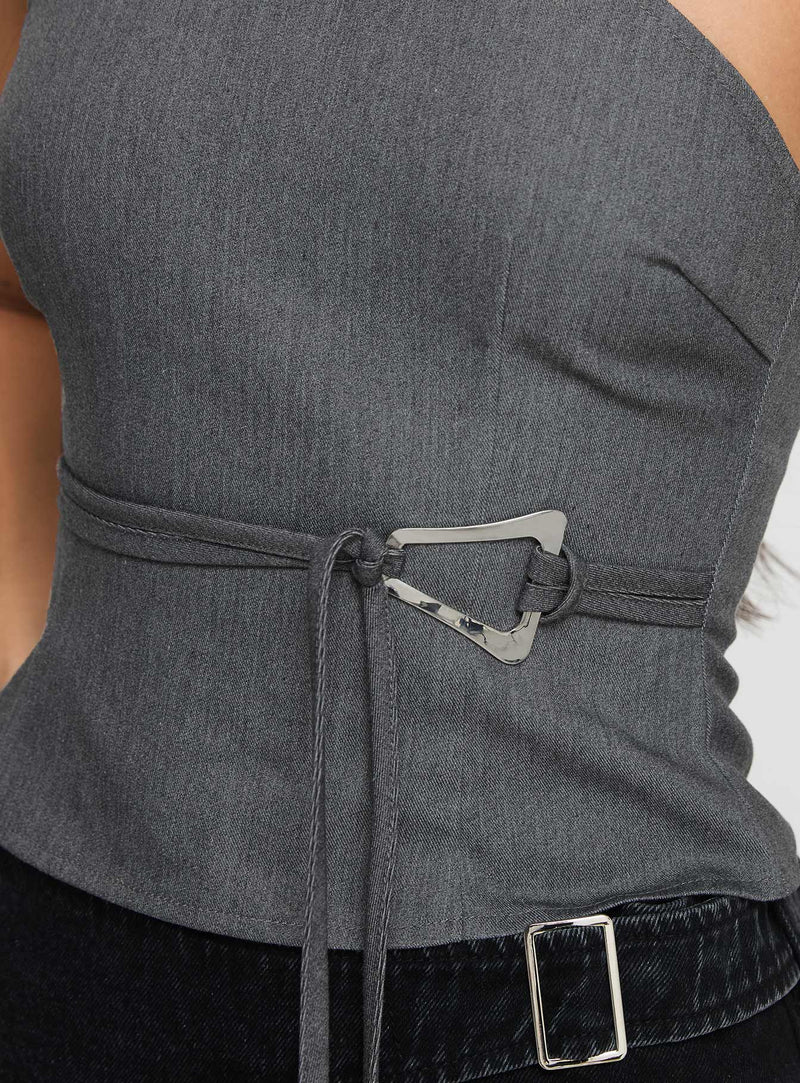 Sayaka Top Charcoal