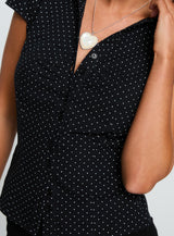Arianwyn Short Sleeve Shirt Black Polka