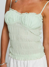 Money Maker Ruched Cami Top Aqua