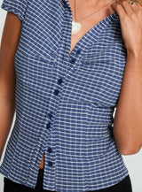 Arianwyn Short Sleeve Shirt Navy Check