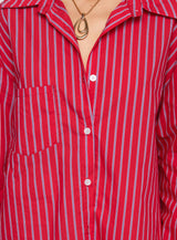 Kodhi Oversized Long Sleeve Top Red Stripe