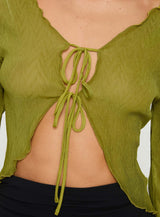 Undone Long Sleeve Top Green