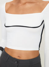 Maidenwell Contrast Long Sleeve Top White