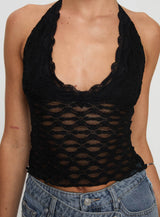 Only Angel Halter Top Black